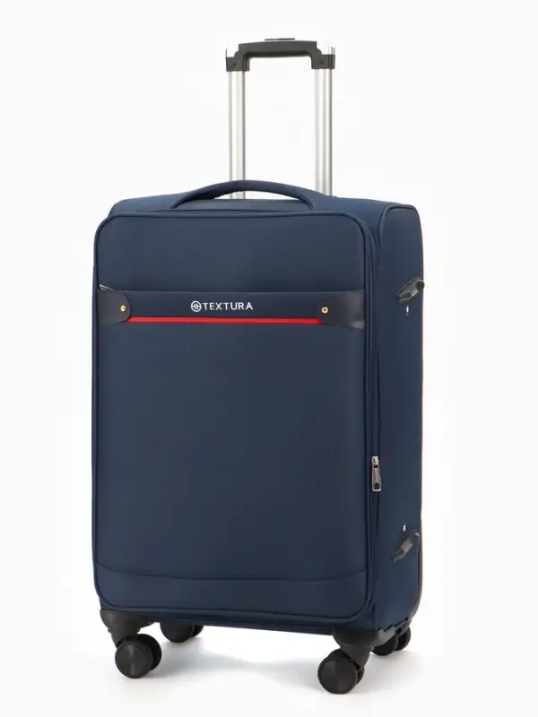 Чемодан на колёсах TEXTURA, кодовый замок, с увеличением, 42&times;26&times;68 см, 24", синий