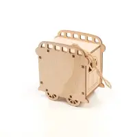 Ёлочная игрушка &laquo;Вагончик&raquo; 7.5&times;7 см, подвеска, от батареек AG10&times;3, свечение тёплое белое