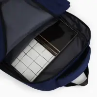 Рюкзак, 27*14*38,5 см, 2 отд 3н/карм, Комби, Водонепрон. дно, синий/черн