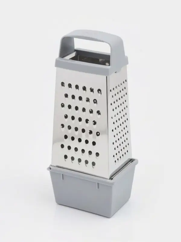 Тёрка с контейнером КВАРЦ &laquo;Комфорт&raquo;, 4 грани, 450 мл, 11&times;8.5&times;27 см, металл, МИКС