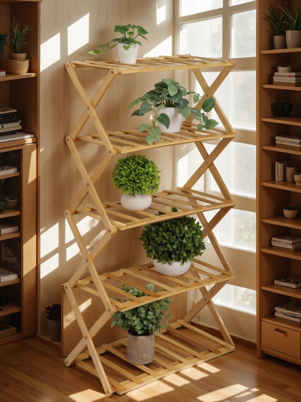 Подставка для цветов Greengo, 5 полок, 50 × 25 × 89 см, напольная, бамбук Подставка для цветов Greengo, 5 полок, 50 × 25 × 89 см, напольная, бамбук