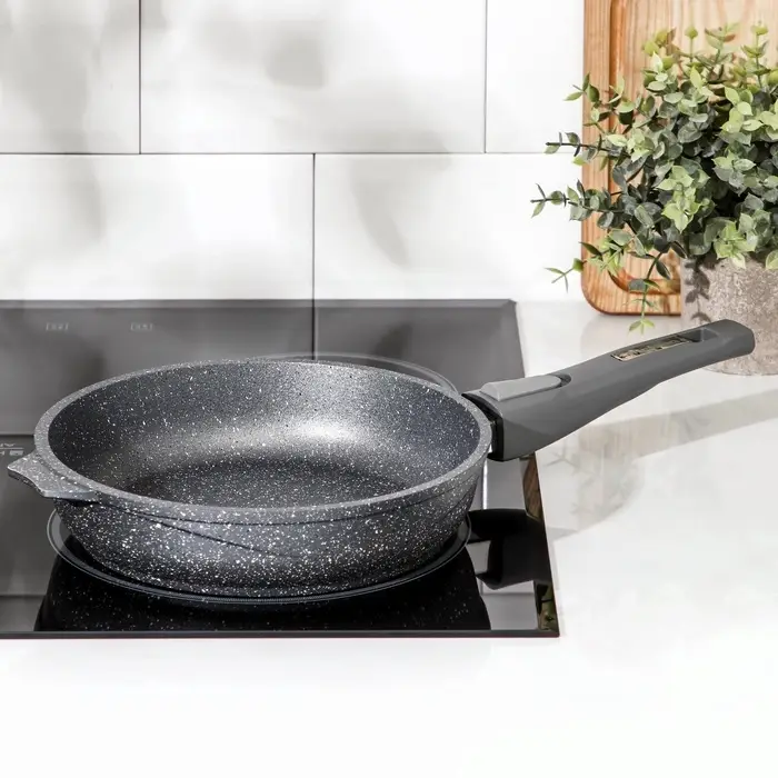 Сковорода Мечта &laquo;Гранит&raquo;, d=22 см, h=5.5 см, съёмная ручка, антипригарное покрытие, литой алюминий, серая