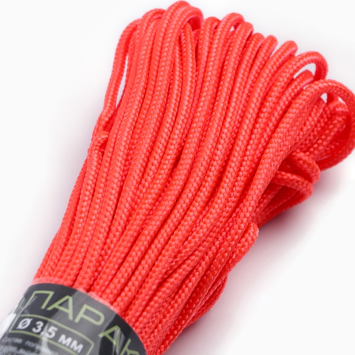 Паракорд 550, нейлон, оранжевый, d - 3.5 мм, 30 м Паракорд 550, нейлон, оранжевый, d - 3.5 мм, 30 м