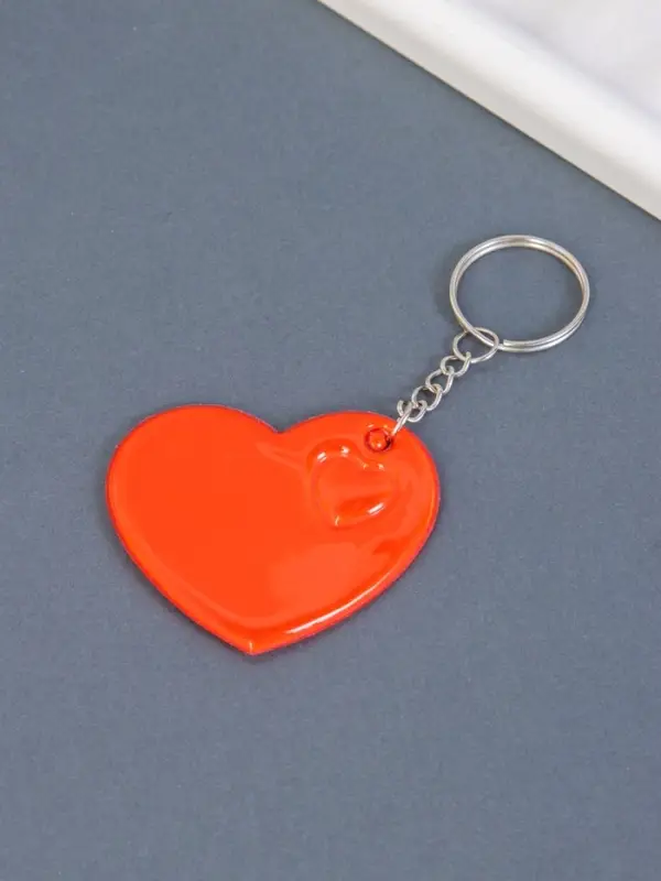 Светоотражающий брелок для ключей на кольце &laquo;Сердечко&raquo;, пластик, 5.5&times;5.5 см, МИКС