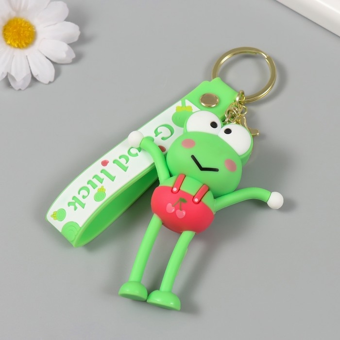 Брелок резина с карабином, ремешком Брелок резина с карабином, ремешком "Лягуха" руки-ноги вытягиваются 3х4,7х8,8 см