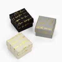 Коробочка подарочная под кольцо &laquo;Курсив&raquo;, 5&times;5 см, (размер полезной части 4.5&times;4.5 см), МИКС