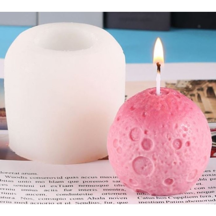 Молд силикон для свечи Молд силикон для свечи "Луна" 6х6х6 см