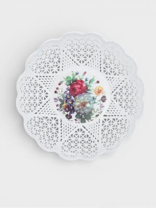 Ваза для хлеба и фруктов &laquo;Кубань. Сердце&raquo;, 18&times;4.5 см, белый, рисунок МИКС