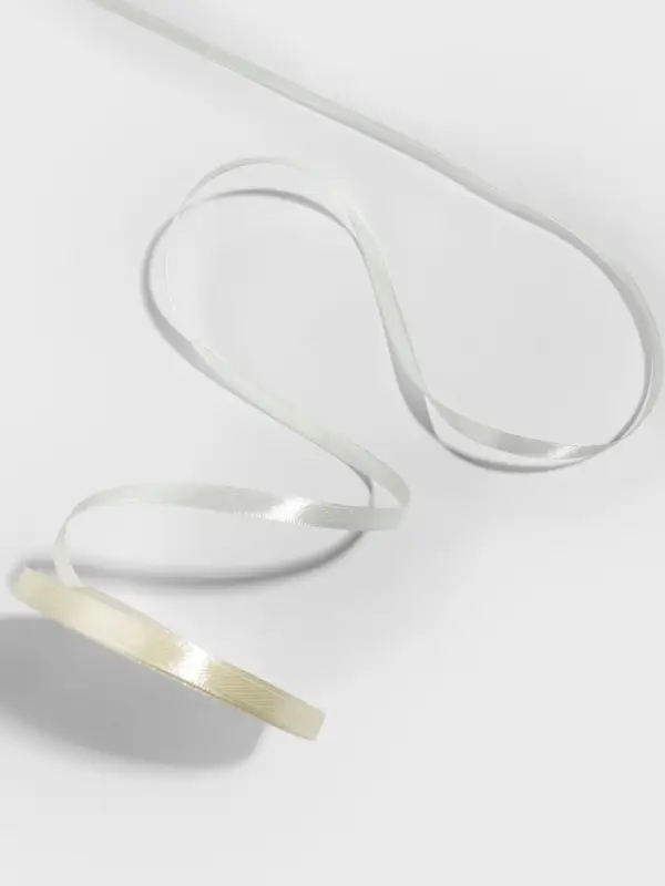 Лента атласная, 6 мм, 23&plusmn;1 м, нежно-бежевая №02