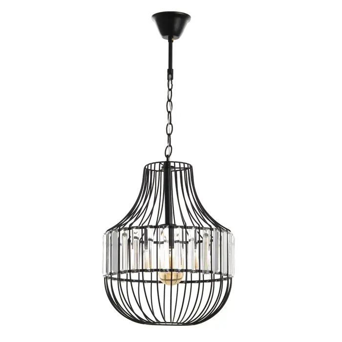 Светильник подвесной BayerLux &laquo;Грелин&raquo; Е27, 40 Вт, чёрный, 30&times;30&times;70 см