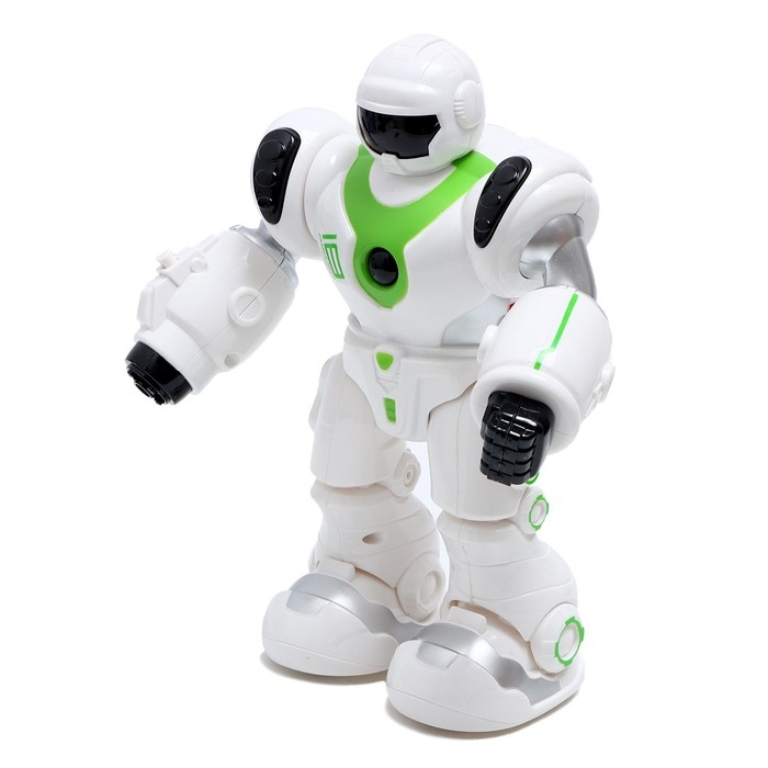 Робот GRAVITONE, свет, звук, стреляет, на батарейках, русская озвучка, зелёный Робот GRAVITONE, свет, звук, стреляет, на батарейках, русская озвучка, зелёный