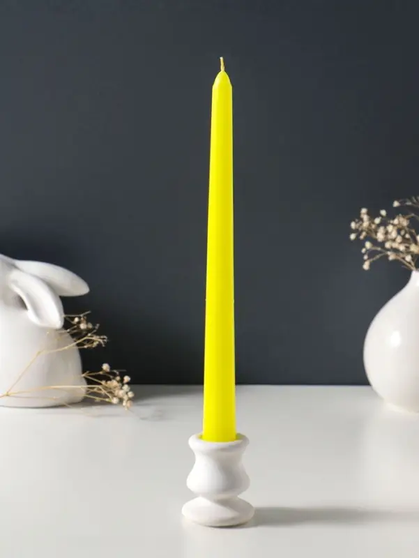 Свеча античная 25 см, 58 г, 7 ч, жёлтый