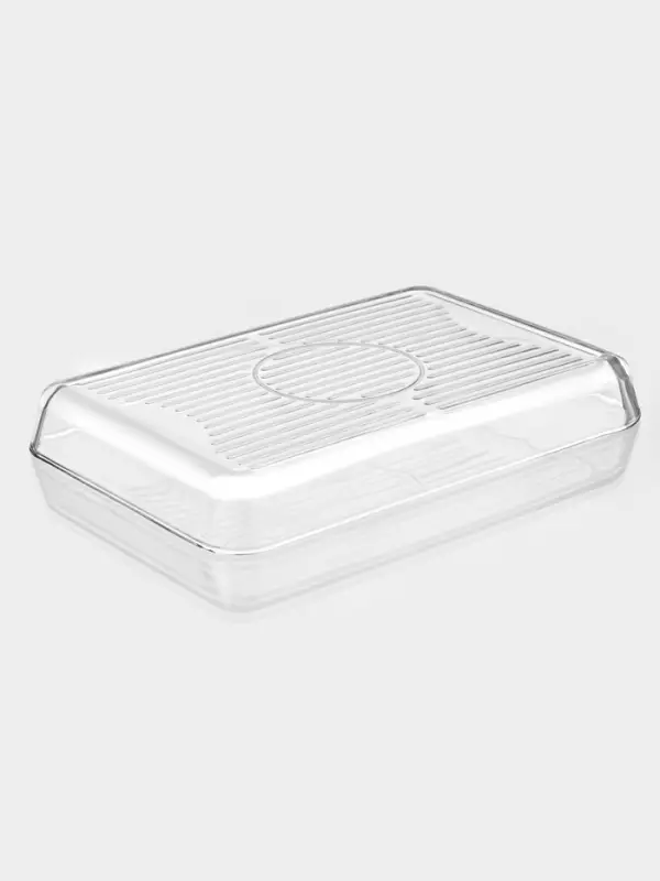 Форма для выпечки Paşabah&ccedil;e Borcam, 3.8 л, гриль, прямоугольная, жаропрочное стекло, прозрачная