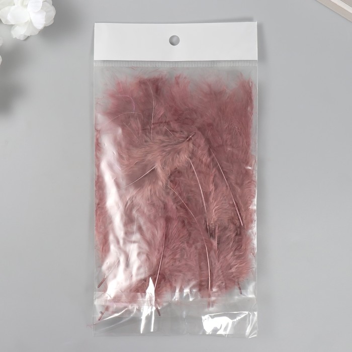 Перо декоративное гусиное пуховое Перо декоративное гусиное пуховое "Кофе" набор 40 шт h=10-15 см