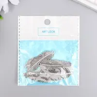 Декор металл "Пёрышко" 4,5х1,5 см