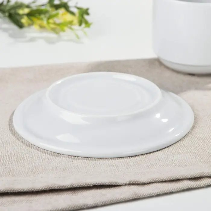 Чайная пара Добрушский завод &laquo;Бельё&raquo;, 2 предмета: чашка 220 мл, блюдце d=13.8 см, фарфор, белая