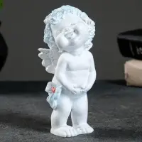 Фигурка полистоун &laquo;Счастливый ангелочек&raquo;, белый, 16.5&times;7&times;7 см