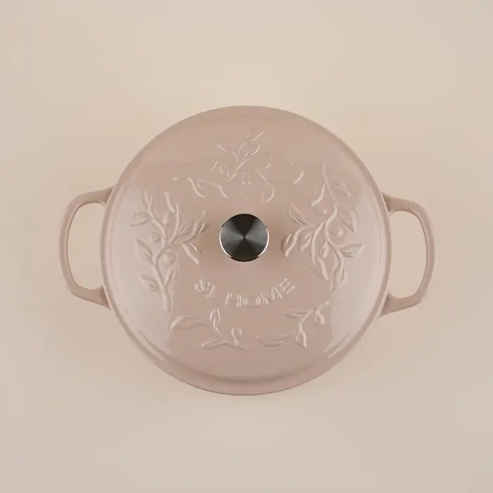 Кастрюля SL Home, 6 л, d=28 см, h=12.5 см, индукция, с эмалированным покрытием, чугун, бежевая