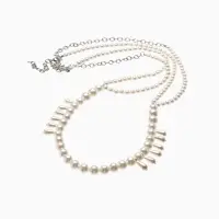 Бодичейн женский на тело &laquo;Жемчужные капли&raquo;, белый в серебре