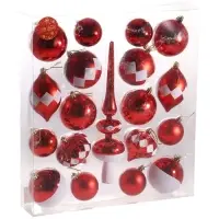 Ёлочные игрушки &laquo;Льдинки&raquo;, новогодние, набор 19 шт., красно-золотой