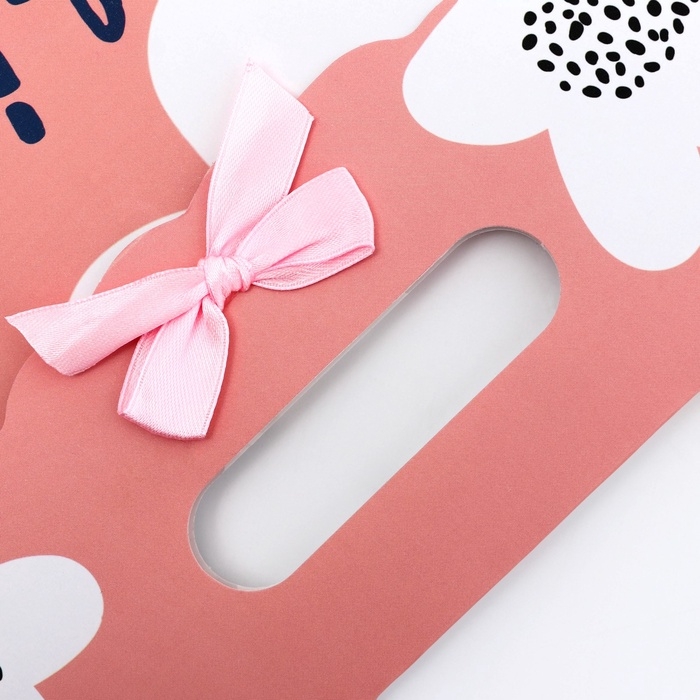 Подарочная коробка-пакет, упаковка с вырубной ручкой, Подарочная коробка-пакет, упаковка с вырубной ручкой, "Весна" , 24 х 12 х 31 см