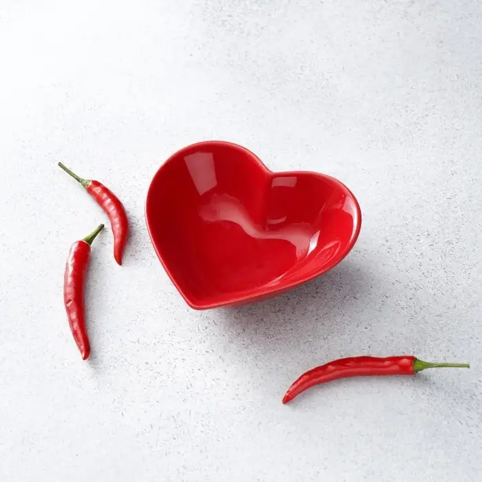 Салатник керамический Доляна «Сердце», 130 мл, 12,5×11,5 см, цвет красный Салатник керамический Доляна «Сердце», 130 мл, 12,5×11,5 см, цвет красный