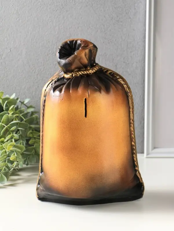 Копилка для денег &laquo;Мешок: сто тысяч&raquo;, гипс, коричневый, 14&times;20&times;32 см