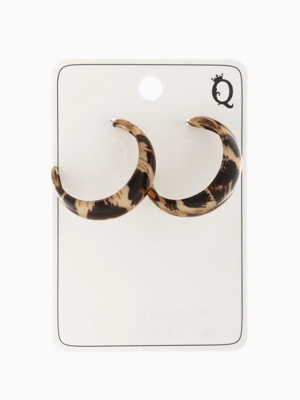 Серьги-кольца &laquo;Танзания&raquo;, тёмный леопард, d=3.5 см, цветные