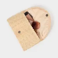 Сумка клатч плетёная из пальмового листа, 28&times;16&times;2 см, бежевая