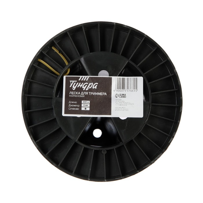 Леска для триммера ТУНДРА, сечение звезда, d=3 мм, 300 м, нейлон Леска для триммера ТУНДРА, сечение звезда, d=3 мм, 300 м, нейлон