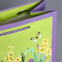 Пакет подарочный ламинированный, "Цветочное поле" 18 х 22,3 х 10 см