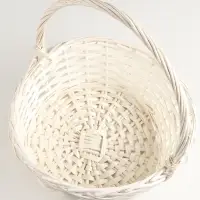 Корзина плетёная для хранения, ива, белая, набор 3 шт.