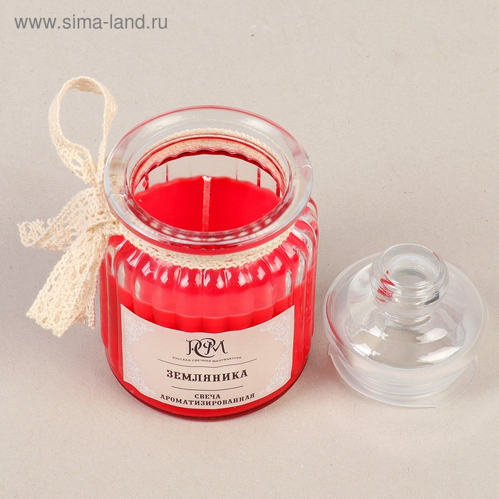 Свеча в банке ароматизированная  Свеча в банке ароматизированная "Земляника" 180гр, время горения 45ч
