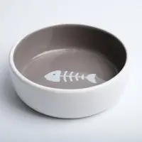 Миска &laquo;Рыбные кость&raquo;, 300 мл, 13.4&times;13.4&times;4 см, керамика, тёмно-бежевая, белая