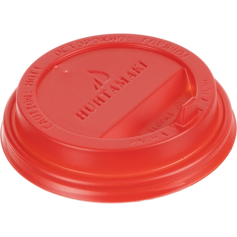 Крышка для стакана с клапаном, ПС, D=80мм. красная 100шт/уп