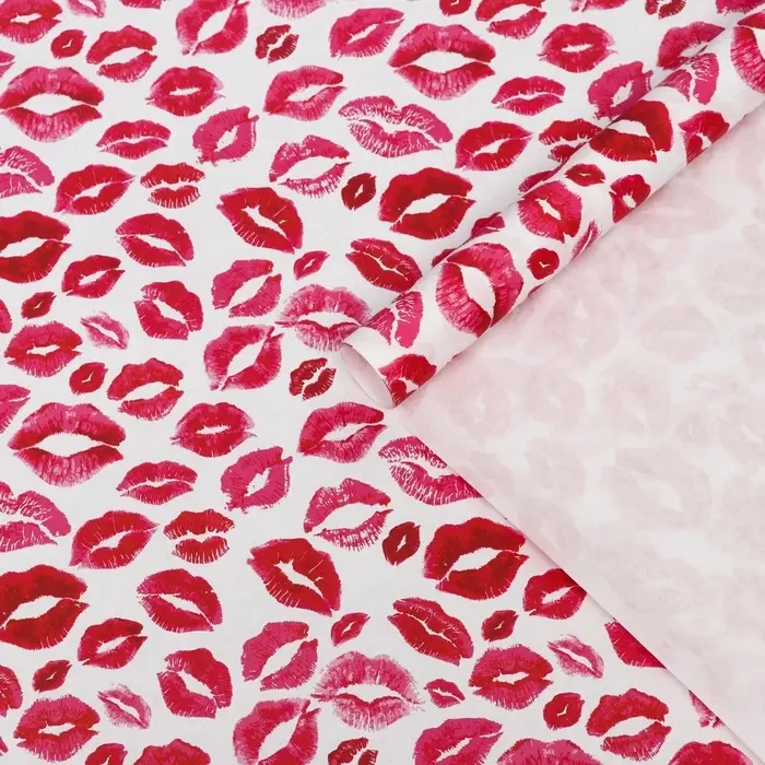 Бумага упаковочная крафт &laquo;Поцелуи&raquo;, 2 листа 50&times;70 см