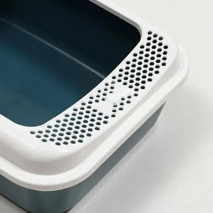 Туалет для кошек &laquo;Сима&raquo; FIX, 30&times;39&times;13.5 с, с бортом и совком, пластик, совок МИКС, серый