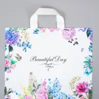 Пакет с петлевой ручкой "Цветы вокруг" 35 х 30 х 8, см, 60 мкм