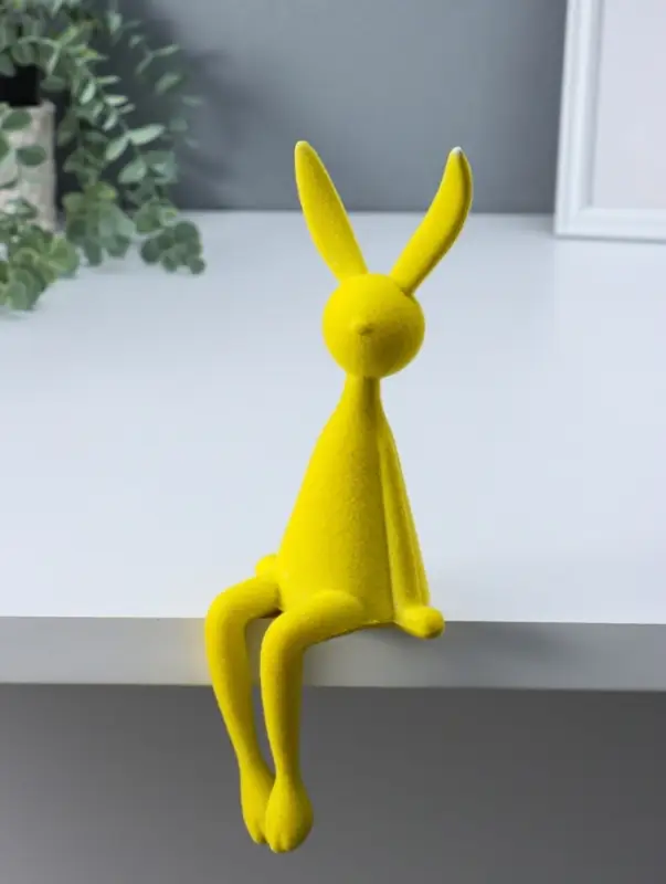 Сувенир пластик на полку "Зайчик" жёлтый 9х10х28 см