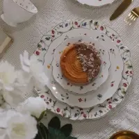 Тарелка WY Flowers song, d=26.5 см, фарфор, белая