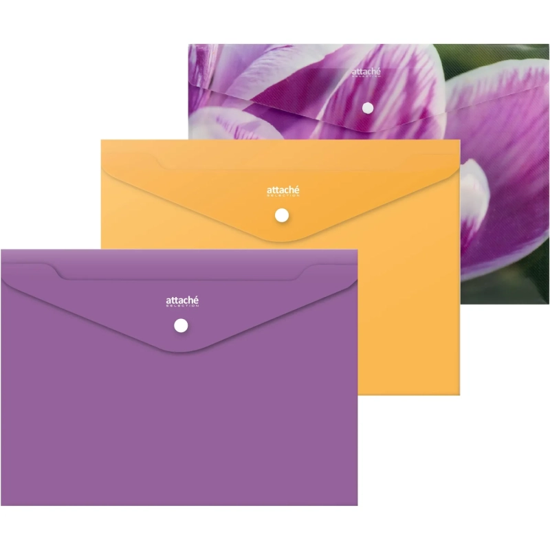 Папка-конверт на кнопке Attache Selection Crocus 6шт в уп.