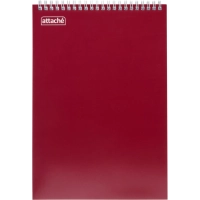 Блокнот на спирали А4 60л. ATTACHE, бордо, блок 60г, обложка 215г