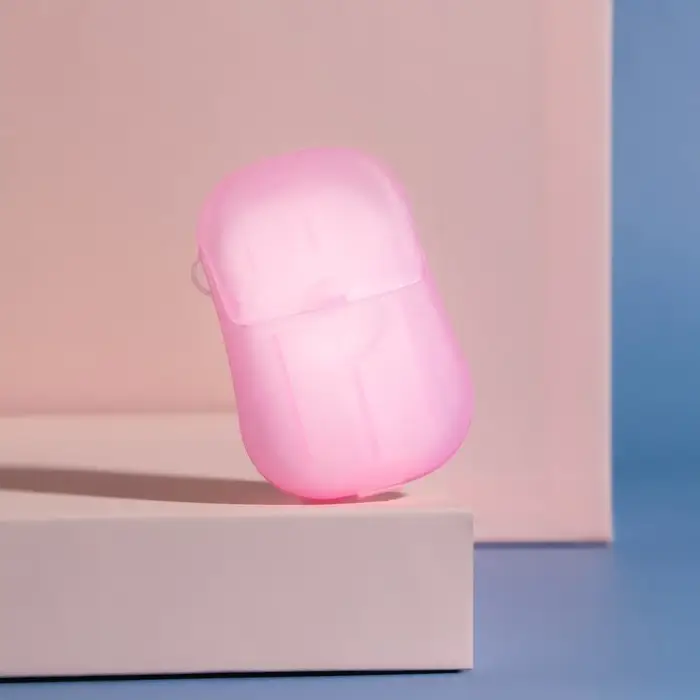 Мыло листовое, в пластинах, 18 (± 2) шт., в футляре, розовое