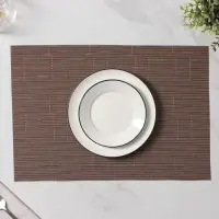 Салфетки сервировочные на стол Доляна &laquo;Шер&raquo;, 4 шт., 30&times;45 см, коричневые