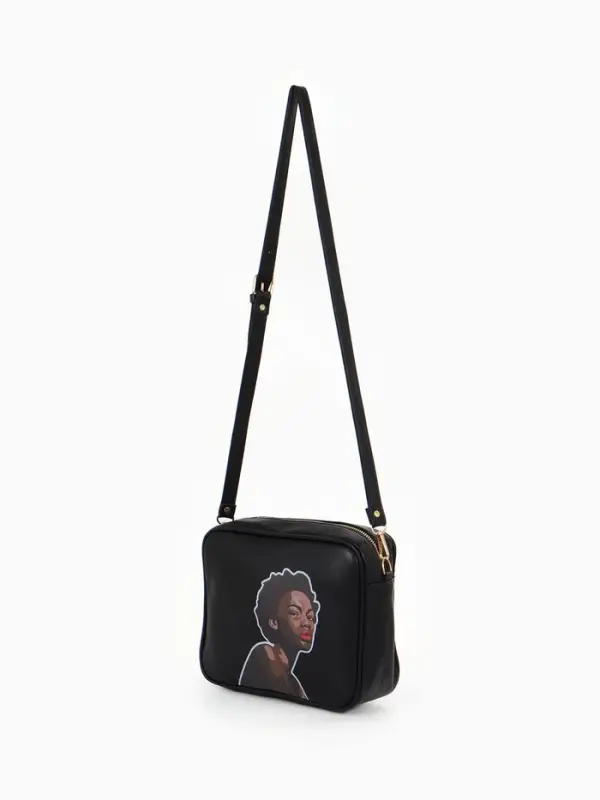 Сумка женская на молнии TEXTURA 22&times;8&times;17 см, чёрная