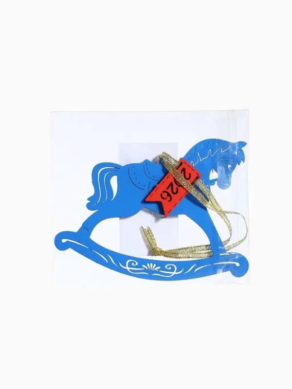 Ёлочное украшение "Лошадка. 2026" 11,5х8,5 см, Синий-красный