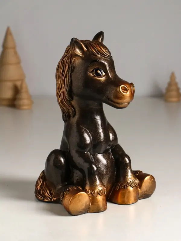 Копилка для денег &laquo;Радостный конь&raquo;, гипс, 20 см, под бронзу