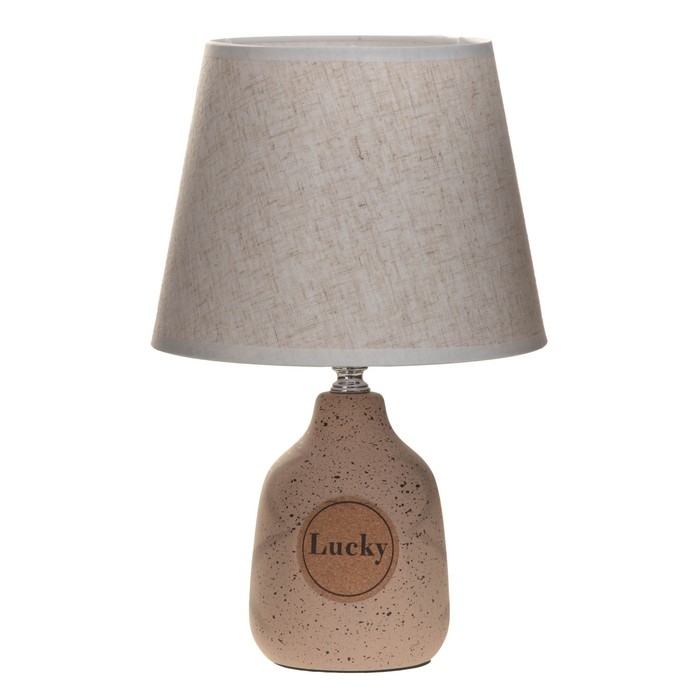 Настольная лампа Лаки E14 40Вт бежевый 19х19х31 см RISALUX Настольная лампа Лаки E14 40Вт бежевый 19х19х31 см RISALUX