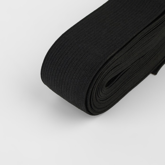 Резинка вязаная, 30 мм, 10 ± 0,5 м, цвет чёрный Резинка вязаная, 30 мм, 10 ± 0,5 м, цвет чёрный