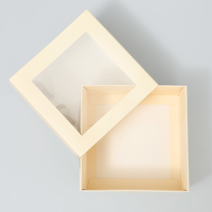 Коробка-фоторамка подарочная складная, упаковка, «Топленое молоко», 14 х 14 х 8 см Коробка-фоторамка подарочная складная, упаковка, «Топленое молоко», 14 х 14 х 8 см